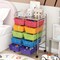 Costway 10-Drawer Storage Cart Utility Rolling Trolley Kitchen Office Organizer Black/Clear/Macaron/Grey/Black Gardient/Multicolor/Pink/RainbowithWhite/Hot Pink/Skin Pink/Purple